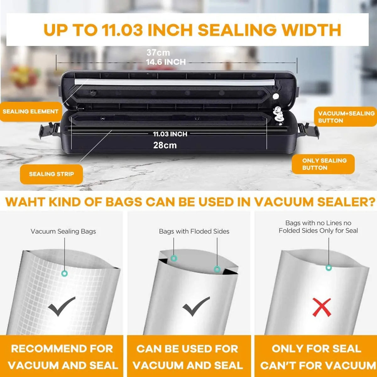 Machine d'emballage sous vide avec sachet gratuit