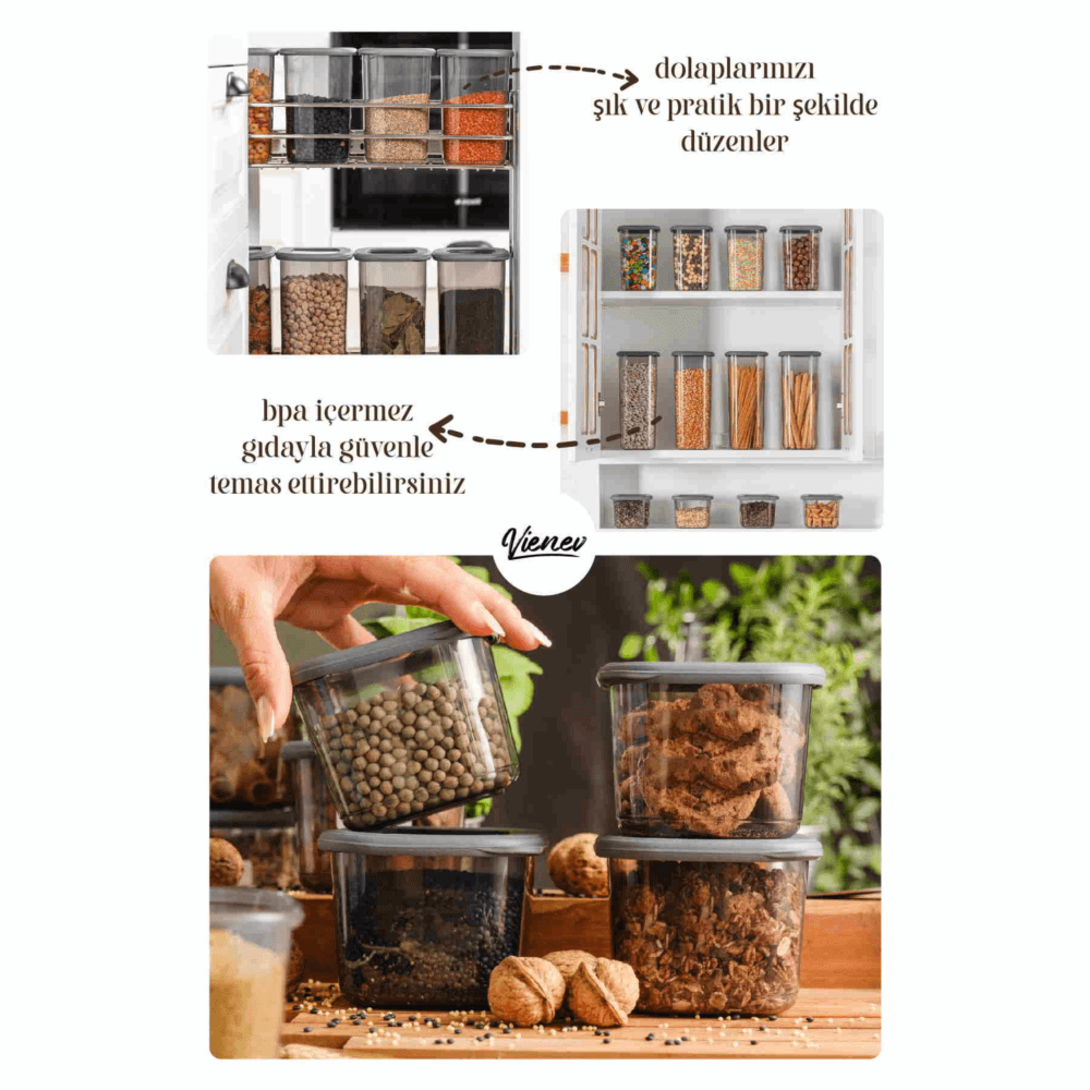  Transformez votre rangement avec les boîtes Élegani !

✅ 20 pièces polyvalentes : 5 tailles adaptées à vos besoins (0,3L à 1,8L).

🔒 Couvercles hermétiques : Protègent contre l’humidité et les parasites.

🍚 Idéal pour cuisine/bureau : Aliments secs, riz, pâtes, ou matériel de bricolage.

🧼 Facile à nettoyer : Passe au lave-vaisselle pour une hygiène impeccable.
→ Conseil : Ajoutez un call-to-action comme « Voir les tailles disponibles ➡️ 